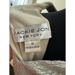 NWT Jackie Jon New York Embellished Silver Size 16